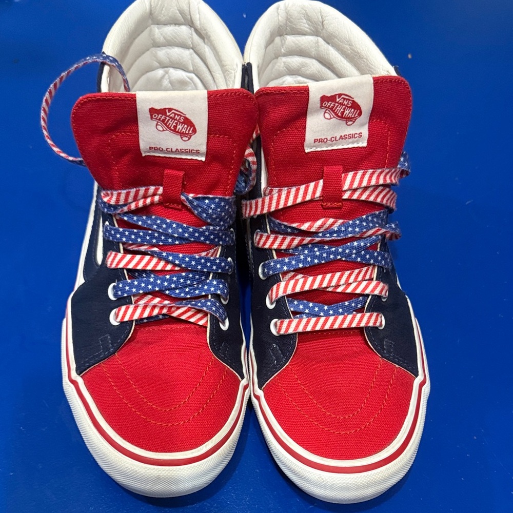 Vans Sk8-Hi Pro Patriotic Flame USA Flag Sneakers Men 10.5 EU 44